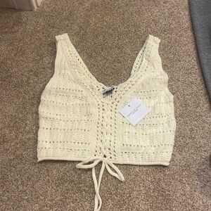 american eagle crochet tank top